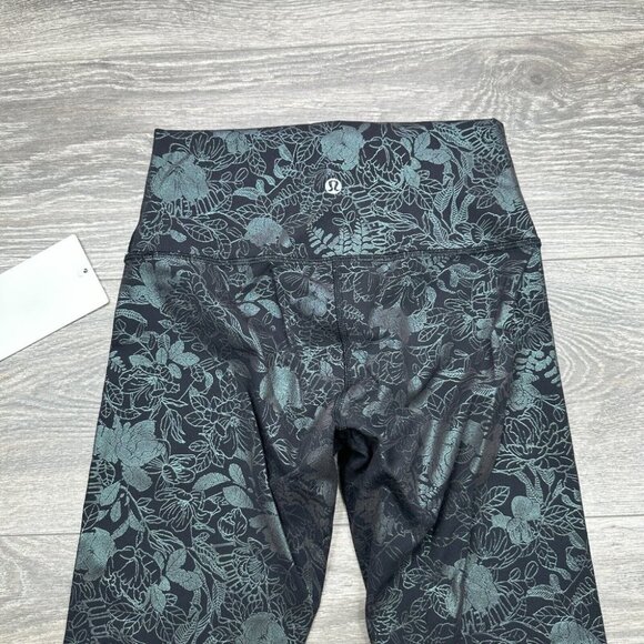 Lululemon Womens Leggings Wunder Train High Rise 25 Black Iridescent Foil Size 2 - Picture 6 of 12